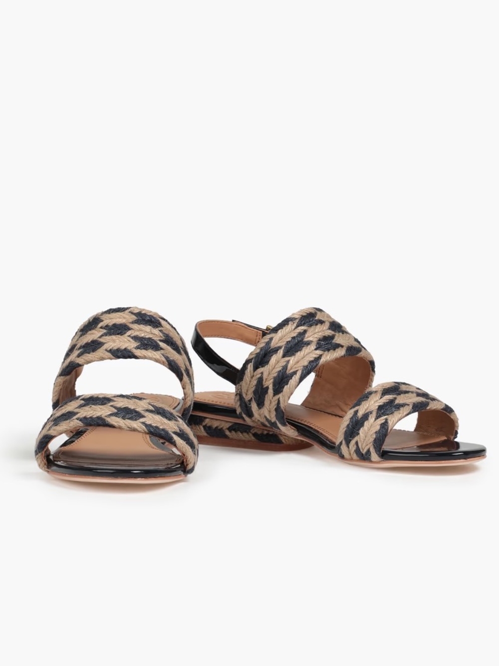 Tory Burch Lola Woven Slingback Navy Sandal